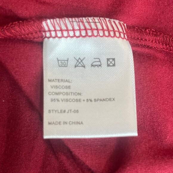 Igenjun Cold Shoulder Shirt Womens Medium Red Casual Red New - Picture 7 of 10